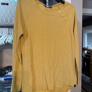 The North Face henley top - Gold/Mustard striped color